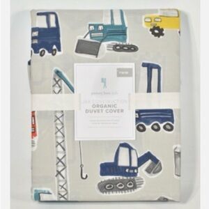 Pottery Barn Kids Jax Construction Vehicles Multicolor Twin Duvet Cover Cotton